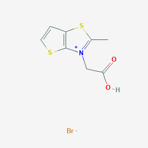molecular formula C8H8BrNO2S2 B1393965 3-(羧甲基)-2-甲基噻吩并[2,3-d]噻唑-3-溴 CAS No. 1674389-40-2