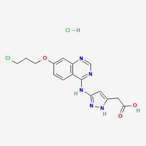 (3-{[7-(3-chloropropoxy)quinazolin-4-yl]amino}-1H-pyrazol-5-yl)acetic acid hydrochloride