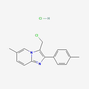 molecular formula C16H16Cl2N2 B13939689 3-(Chloromethyl)-6-methyl-2-p-tolyl-imidazo[1,2-a]pyridine hydrochloride 