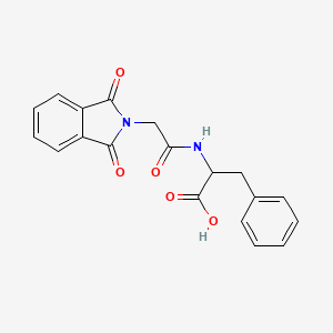 molecular formula C19H16N2O5 B13939703 N-((1,3-Dihydro-1,3-dioxo-2H-isoindol-2-yl)acetyl)-3-phenyl-DL-alanine CAS No. 60676-54-2