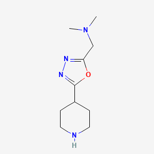 molecular formula C10H18N4O B1393973 N,N-二甲基-1-(5-(哌啶-4-基)-1,3,4-噁二唑-2-基)甲胺 CAS No. 949100-23-6