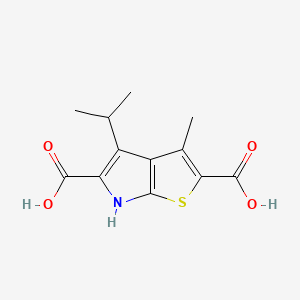 molecular formula C12H13NO4S B13939765 4-Isopropyl-3-methyl-6H-thieno[2,3-b]pyrrole-2,5-dicarboxylic acid 