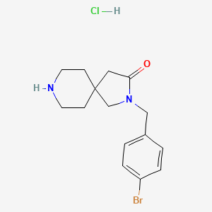 molecular formula C15H20BrClN2O B13939773 2-[(4-bromophenyl)methyl]-2,8-diazaspiro[4.5]decan-3-one;hydrochloride 