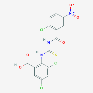 3,5-Dichloro-2-[(2-chloro-5-nitrobenzoyl)carbamothioylamino]benzoic acid