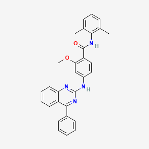 molecular formula C30H26N4O2 B13939818 n-(2,6-Dimethylphenyl)-2-(methyloxy)-4-[(4-phenylquinazolin-2-yl)amino]benzamide 