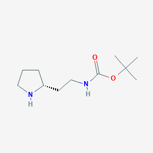 molecular formula C11H22N2O2 B1393984 (R)-叔丁基 2-(吡咯烷-2-基)乙基氨基甲酸酯 CAS No. 720000-05-5