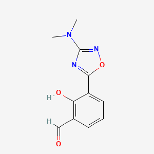 molecular formula C11H11N3O3 B13939878 3-(3-(Dimethylamino)-1,2,4-oxadiazol-5-yl)-2-hydroxybenzaldehyde 