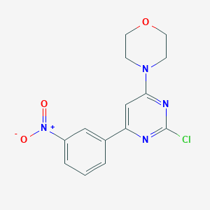 molecular formula C14H13ClN4O3 B13939887 4-[2-Chloro-6-(3-nitrophenyl)pyrimidin-4-yl]morpholine CAS No. 873566-59-7