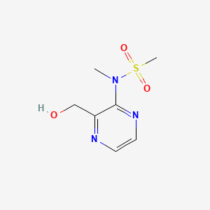 molecular formula C7H11N3O3S B13939902 N-(3-(Hydroxymethyl)pyrazin-2-yl)-N-methylmethanesulfonamide 