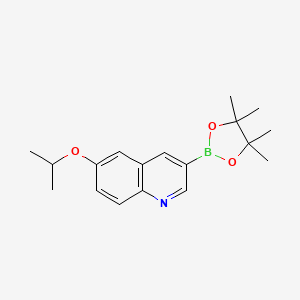 molecular formula C18H24BNO3 B13939914 6-Isopropoxy-3-(4,4,5,5-tetramethyl-1,3,2-dioxaborolan-2-yl)quinoline 