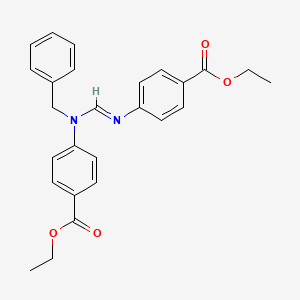 B1393994 Ethyl 4-(((benzyl(4-(ethoxycarbonyl)phenyl)amino)methylene)amino)benzoate CAS No. 586400-06-8