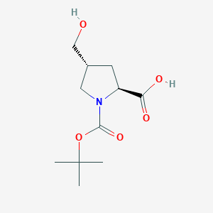 molecular formula C11H19NO5 B1393995 (2S,4R)-1-(叔丁氧羰基)-4-(羟甲基)吡咯烷-2-羧酸 CAS No. 273221-97-9
