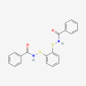 molecular formula C20H16N2O2S2 B13939955 Benzamide, N,N'-(1,2-phenylenebis(thio)bis- CAS No. 63906-87-6