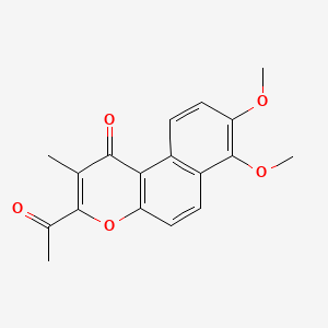 molecular formula C18H16O5 B13939966 1H-Naphtho[2,1-b]pyran-1-one, 3-acetyl-7,8-dimethoxy-2-methyl- CAS No. 55044-17-2