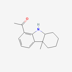 molecular formula C15H19NO B13939977 1-(4b-Methyl-5,6,7,8,8a,9-hexahydrocarbazol-1-yl)ethanone CAS No. 53155-57-0