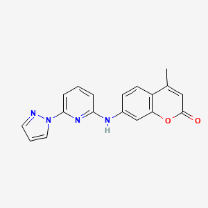 4-Methyl-7-(6-pyrazol-1-yl-pyridin-2-ylamino)-chromen-2-one