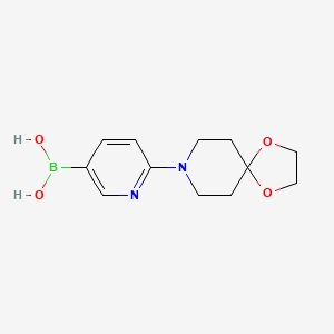 molecular formula C12H17BN2O4 B1394004 (6-(1,4-二氧杂-8-氮杂螺[4.5]癸-8-基)吡啶-3-基)硼酸 CAS No. 928160-90-1