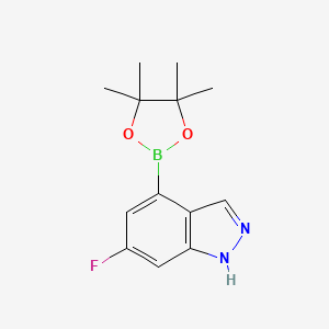molecular formula C13H16BFN2O2 B1394005 6-氟-4-(4,4,5,5-四甲基-1,3,2-二氧杂硼环丁烷-2-基)-1H-吲唑 CAS No. 885698-71-5