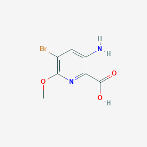 molecular formula C7H7BrN2O3 B13940056 3-Amino-5-bromo-6-methoxypicolinic acid 