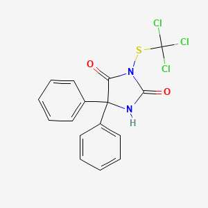 molecular formula C16H11Cl3N2O2S B13940058 Hydantoin, 5,5-diphenyl-3-(trichloromethylthio)- CAS No. 53743-19-4