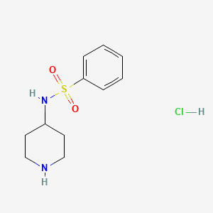 molecular formula C11H17ClN2O2S B1394009 N-(Piperidin-4-yl)benzenesulfonamide hydrochloride CAS No. 68996-29-2