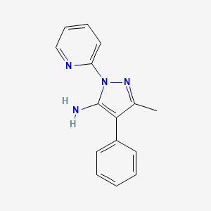 molecular formula C15H14N4 B13940139 3-Methyl-4-phenyl-1-(pyridin-2-yl)-1h-pyrazol-5-amine 