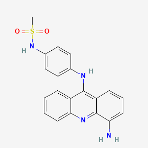 molecular formula C20H18N4O2S B13940157 Methanesulfonanilide, 4'-((4-amino-9-acridinyl)amino)- CAS No. 61417-07-0