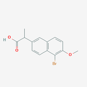 molecular formula C14H13BrO3 B139402 2-(5-溴-6-甲氧基萘-2-基)丙酸 CAS No. 27655-95-4