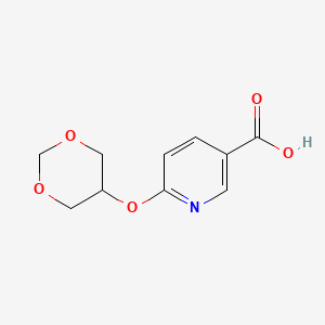 molecular formula C10H11NO5 B1394022 6-(1,3-二氧六环-5-yloxy)烟酸 CAS No. 1287217-87-1