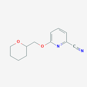 molecular formula C12H14N2O2 B1394025 6-(四氢-2H-吡喃-2-基甲氧基)吡啶-2-甲腈 CAS No. 1287217-93-9
