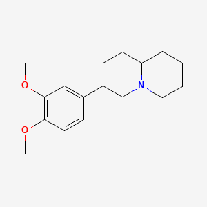 molecular formula C17H25NO2 B13940281 3-(3,4-Dimethoxyphenyl)quinolizidine CAS No. 63716-68-7