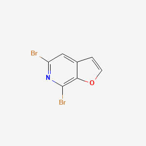 molecular formula C7H3Br2NO B13940292 5,7-Dibromofuro[2,3-C]pyridine 