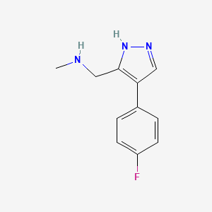 molecular formula C11H12FN3 B1394032 N-{[4-(4-氟苯基)-1H-吡唑-3-基]甲基}-N-甲胺 CAS No. 1287218-66-9