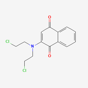 molecular formula C14H13Cl2NO2 B13940350 1,4-Naphthoquinone, 2-(DI-2'-chloroethylamino)- CAS No. 63978-91-6