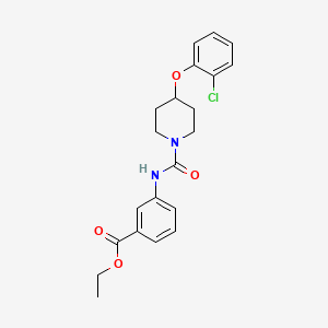 molecular formula C21H23ClN2O4 B13940386 Ethyl 3-(4-(2-chlorophenoxy)piperidine-1-carboxamido)benzoate 