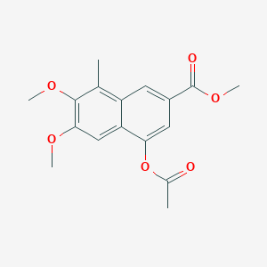 2-Naphthalenecarboxylic acid, 4-(acetyloxy)-6,7-dimethoxy-8-methyl-, methyl ester