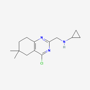 molecular formula C14H20ClN3 B13940416 n-[(4-Chloro-6,6-dimethyl-5,6,7,8-tetrahydroquinazolin-2-yl)methyl]cyclopropanamine 