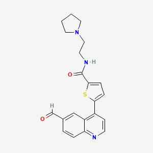 molecular formula C21H21N3O2S B13940429 5-(6-Formylquinolin-4-yl)-n-(2-pyrrolidin-1-ylethyl)thiophene-2-carboxamide 