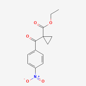 molecular formula C13H13NO5 B1394043 1-(4-硝基苯甲酰)环丙烷羧酸乙酯 CAS No. 1287217-65-5