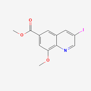 molecular formula C12H10INO3 B13940450 Methyl 3-iodo-8-methoxyquinoline-6-carboxylate 