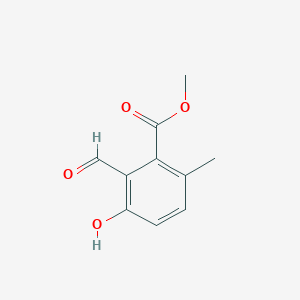 molecular formula C10H10O4 B13940489 Methyl 2-formyl-3-hydroxy-6-methylbenzoate CAS No. 791856-35-4