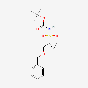 molecular formula C16H23NO5S B13940525 N-Boc-1-benzyloxymethyl-cyclopropanesulfonic acid amide 