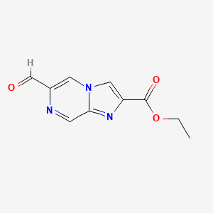 molecular formula C10H9N3O3 B13940528 Ethyl 6-formylimidazo[1,2-a]pyrazine-2-carboxylate 