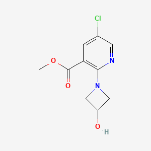 molecular formula C10H11ClN2O3 B13940542 Methyl 5-chloro-2-(3-hydroxyazetidin-1-yl)nicotinate 