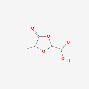 molecular formula C5H6O5 B13940558 4-Methyl-5-oxo-1,3-dioxolane-2-carboxylic acid CAS No. 61799-61-9