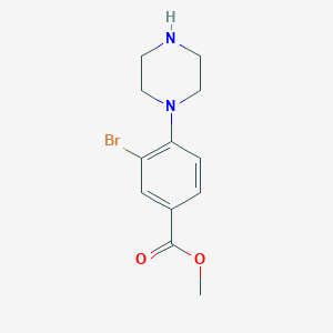 molecular formula C12H15BrN2O2 B13940594 Methyl 3-bromo-4-(piperazin-1-yl)benzoate CAS No. 1131594-49-4