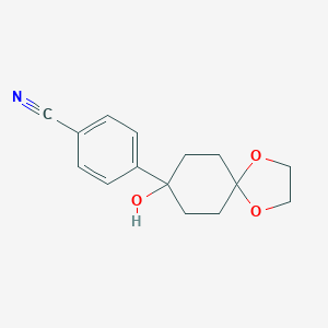 molecular formula C15H17NO3 B139406 4-(8-Hydroxy-1,4-dioxaspiro[4.5]decan-8-yl)benzonitrile CAS No. 137464-95-0