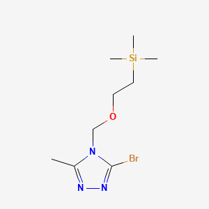 molecular formula C9H18BrN3OSi B13940600 3-Bromo-5-methyl-4-((2-(trimethylsilyl)ethoxy)methyl)-4H-1,2,4-triazole 