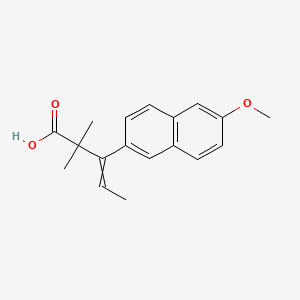 molecular formula C18H20O3 B13940605 beta-Ethylidene-6-methoxy-alpha,alpha-dimethylnaphthalene-2-propionic acid CAS No. 60533-05-3