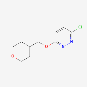 molecular formula C10H13ClN2O2 B1394061 3-氯-6-(四氢-2H-吡喃-4-基甲氧基)哒嗪 CAS No. 1215850-34-2